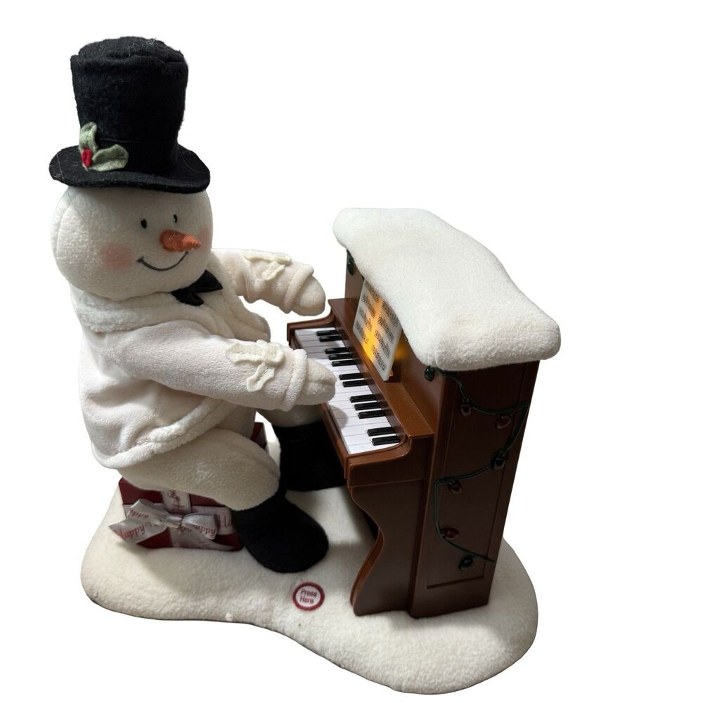 Hallmark 2005 Piano‎ Playing Snowman Musical Christmas Lights & Animation READ